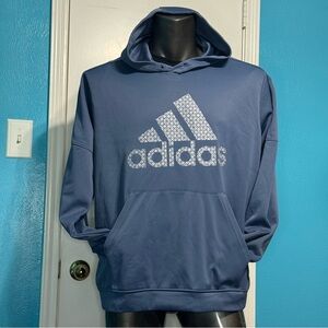 Adidas Climawarm Blue Moisture-Wicking Athletic Wear Hoodie Kangaroo Pocket 2XL